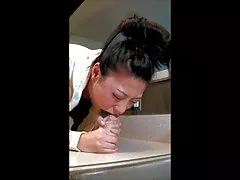 주방 gagging 목 섹을 위한 작은 키티 켈리