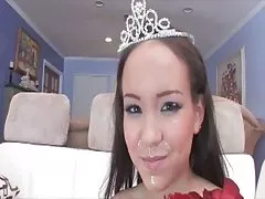 작은 아시아 하이틴 Amai Liu 처음 항문