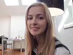 금발 하이 틴 질 내 사정