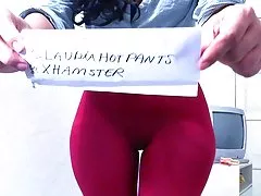 제 길 슨 빨간색 레 깅 스 claudiahotpants