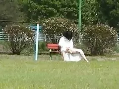 아시아의 섹시한중년여성에서의 공공 놀이터