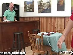 스 칼 렛 레드 스타킹에 큰 수 탉으로 엿