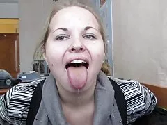 혀 트릭, deepthroat, 타 액, 편도 선, 스 베틀 라 나 20