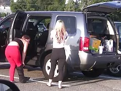 스타킹에서 두 아가씨