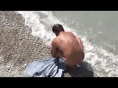 침대보에 공공 해변 sparma에 엿 커플 유출