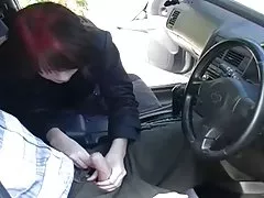 영 redhead 여자 흡상 및 망가져 가는 야외