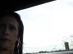 영국 걸 레 안 나 자신 차에서 layby에서 재생