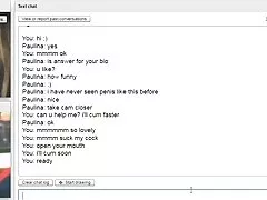 chatroulette #06-금발 십 대는 흥분 하 고 정액의 배 고 파