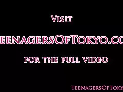 아름 다운 일본 청소년 피트 니스 자기 좆