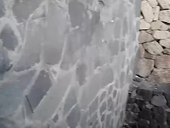 아름다운 성숙한 알렉시스 텍사스 산책로 주변의 도시를 벗고 가슴이